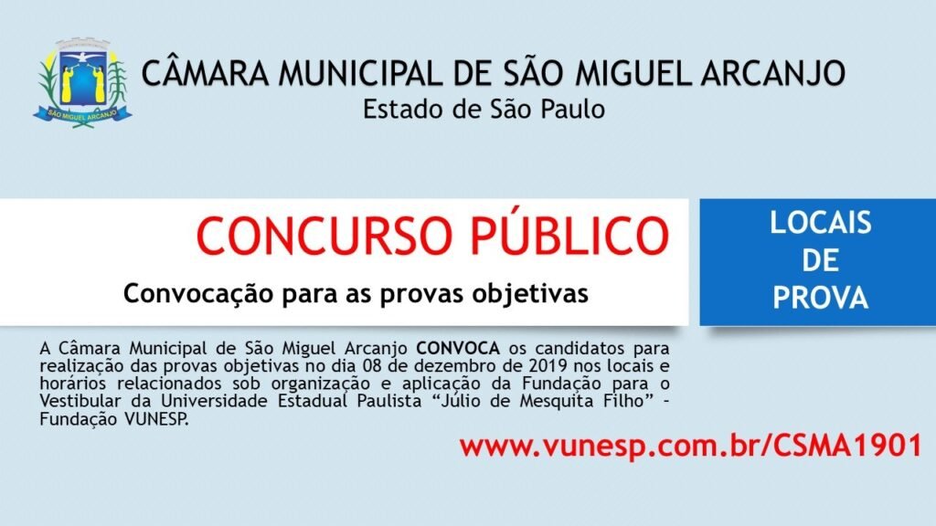 Convocação para as provas objetivas