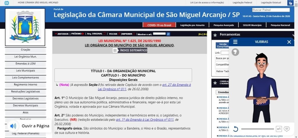 Portal de Leis da Câmara passa a ter acessibilidade em Libras e Áudio