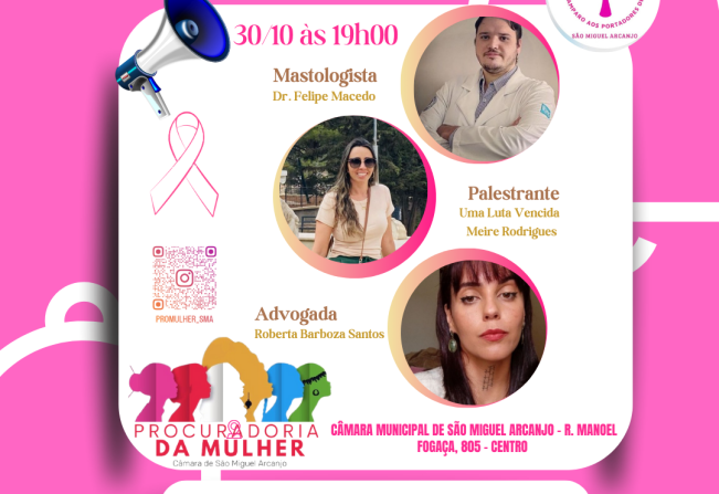 Procuradoria da Mulher promove palestra sobre a campanha Outubro Rosa